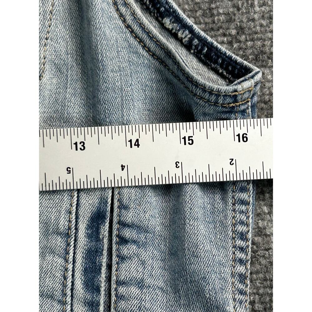 American Eagle Denim Vest Women's Medium Light Wash Stretch Jean Jacket - Picture 8 of 9